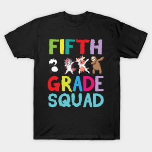 Animals Students Dabbing Back To School Fifth Grade Squad T-Shirt